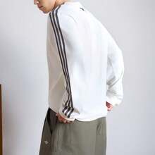 Adidas Originals Classic Versatile Minimalist Comfortable Solid Color Daily Casual Crew Neck Long Sleeve T-Shirt Men's - Off White - View 3