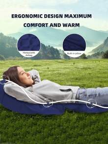 1pc Sleeping Pad - Ultra-Light Inflatable Sleeping Pad With Built-In Foot Pump And Storage Bag, Single Person, Camping Pad With Pillow, Portable, Durable, Compact, Waterproof, Suitable For Camping, Backpacking, Hiking, Tent, Travel, Comfortable Sleeping Pad For Car Travel, Tent And Hiking - Multicolor - View 5