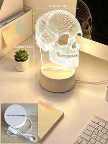 3D Skull LED Night Light - USB Powered, Suitable For Bedroom, Study, Gaming Party Decoration Gift - Night Light - View 6