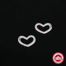 1pc S925 Sterling Silver Heart-Shaped Striped Spring Ring Clasp, High-Quality Easy-To-Use Durable Jewelry Connector, DIY Material, Necklace Bracelet Accessory, Secure Closure Long-Lasting Craft Supply - Silver - View 5