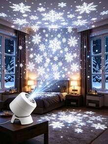 1pc Dynamic Ocean Projection Night Light, LED Decorative Projection Lamp, 360° Rotating Table Lamp, Multi-Angle Projection Light, USB Powered, Indoor Space, Living Room, Soft Light Dynamic Atmosphere Lamp - White - View 11