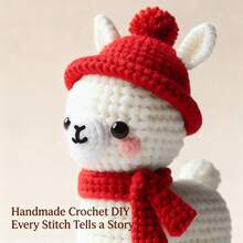 Squirrel, Bear, Alpaca, Hamster - Crochet Kit Material Pack - Adult Beginner Crochet Kit With Step-By-Step Text Tutorial, Squirrel, Bear, Alpaca, Hamster - Kit, Four Animal Options, Cute And Fun Home Decor, Birthday, Valentine's Day, Holiday Gift (Not A Finished Product, Requires Hand Crochet) - C-Multicolor Set - View 3