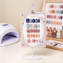 1/5/10pcs T-Shaped Metal Nail Polish Color Display Rack With More Hooks, Wrought Iron Storage Stand, Suitable For Nail Art Stickers, Multi-Purpose Nail Polish Color Stick Display Board, Large Capacity Nail Color Card Display Rack - Multicolor - View 1