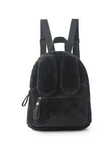 1pc Mini Plush Backpack, Featuring Long Rabbit Ears, Made Of Soft Plush Material Closure. Suitable For Daily Commuting, Stylish And Casual Backpack - Multicolor - View 9