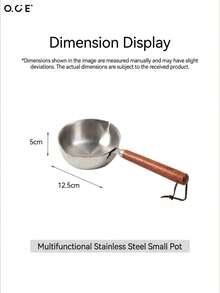 OCE Mini 304 Stainless Steel Sauce Pan, 125ml Small Milk Pot With Wooden Handle, Dual Pour Spout, Multi-Purpose Butter Melting Pot For Stovetop & Induction Cooker, Kitchen Small Cooking Pot - View 5