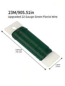 3pcs Premium Green Coated Floral Wire, Soft And Durable, Suitable For Handmade Bouquets, Floral Arrangements, Garden Plant Support And DIY Holiday Decorations [1pc] - X - View 9