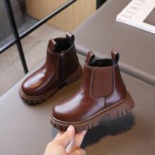 Children's Chelsea Boots 2026 Spring/Autumn New British Style Boys & Girls Ankle Boots Baby Non-Slip Soft Sole Leather Boots - Brown - View 2