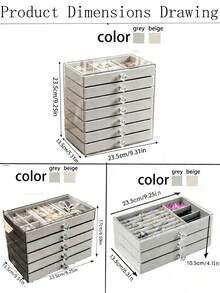 7/3 Layer Acrylic Jewelry Box, Jewelry Storage Box With Drawer Design, Suitable For Storing Rings, Earrings And Other Types Of Jewelry. - Multicolor - View 6