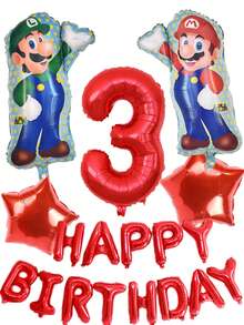 MASSDI Party Balloon Bundle, Metallic Red Letter Star And Digit Foil ...