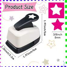 3/8 Inch 8mm Star Shaped Hole Punch Cutter, Suitable For Paper Crafts, Card Making, Scrapbooking, Journals, Portable, Ideal For Students - 3/8 Inch 8mm Star Hole Punch - View 4