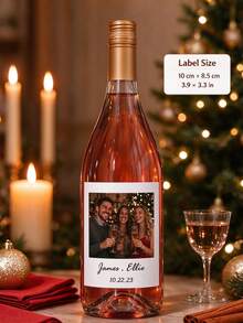Label Botol Anggur Kustom, Label Wiski Ulang Tahun yang Dipersonalisasi dengan Foto Nama Tanggal, Label Foto Pasangan yang Disesuaikan untuk Pertunangan, Pernikahan, Ulang Tahun, Dekorasi Hadiah Pesta Pengantin, Stiker Prosecco dan Champagne yang Disesuaikan untuk Keluarga dan Teman - MultiWarna - View 10