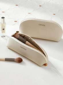 Minimalist Makeup Brush Storage Bag, Portable Zippered Makeup Tool Organizer Bag For Travel - Multicolor - View 2