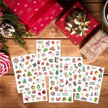 Christmas Theme Cartoon Sticker Set, Multiple Pattern Holiday Planner Decoration Stickers, DIY Handmade Craft Stickers, Holiday Stickers, Luggage Stickers (1 Random) - Multicolor - View 3
