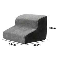 New Pet Home Stairs Multi-Layer Steps Small Dog Ramp Cat Ladder Up And Down Bed Small Stairs Removable Washable Cover 3D Large Particle Fleece Fabric Prevent Slipping Comfortable Wear-Resistant Can Solve Pet Up And Down Issues Reduce Pet Climbing Leg Burden Sloped Design Zipper Removable Washable Cover Anti-Slip Design Bottom More Stable - Grey - View 10
