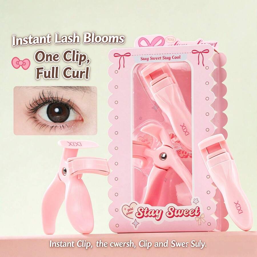 1 Set Pink Eyelash Curler Kit, Wide-Angle Local Curl, No Pinching, Long-Lasting Hold Without Sagging, Beginner Makeup Artist Beauty Tool, Easily Create Exquisite Curled Lashes, Cheap Christmas, Birthday Christmas Small Gift Choice, Stocking Stuffers - Multicolor - View 1
