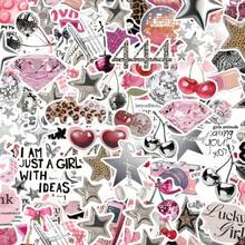 102pcs Y2K Style Waterproof Stickers Suitable For Water Bottles, Guitars, Luggage, Phone Cases, Laptops, Skateboards, Gifts And More - Watermelon Pink - View 1