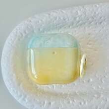 Minimalist Gentle Style Mint Green Gradient Marble Pattern TPU Wireless Earphone Protective Case Compatible With AirPods5 AirPodsPro3 AirPods4 AirPodsPro AirPodsPro2 Earphone Cover With Hanging Clip - Mint Green - View 3