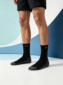 1/5/10/20 Pairs Black Style Men's Outdoor Casual Socks, Gray Line Pattern Daily Casual Socks - Multicolor - View 7