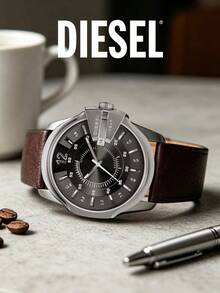 Diesel DZ1206 Men's Practical Gift Watch, Date Display 10BAR Waterproof Durable Daily Watch - Brown - View 2