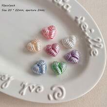 Acrylic Solid Color Ab Color Plated Woven Love Diy Bag Hanging Key Chain Mobile Phone Chain Beads Straight Hole Fried Dough Twists Heart - Multicolor - View 34