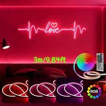 Acosh Neon Lampu Strip Neon LED RGB dengan Kontrol Jarak Jauh IR 44 Tombol, Lampu Tali Neon Fleksibel USB 5V, Lampu Neon LED Mode Multi-Warna untuk Kamar Tidur, Ruangan Dalam dan Dekorasi Harian Luar Ruangan - RGB - View 16