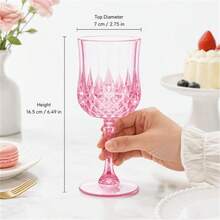 Vintage Pink Wine Glass, Suitable For Weddings, Receptions, Parties, Large Gatherings And Various Celebrations, Vintage Style Transparent Pink Cup - View 12