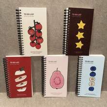 1pc Fruit Plan Notebook, Highly Attractive Portable Spiral Bound Pocket Notebook For Student Self-Discipline Tracking - A6 - View 9