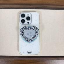 Autumn/Winter Vintage Mirror Heart-Shaped Magnetic Phone Stand, Sexy Leopard Print Heart-Shaped Telescopic Phone Stand, Suitable For Phone Desktop Stand, Holiday Phone Decoration Accessory - Multicolor - View 15