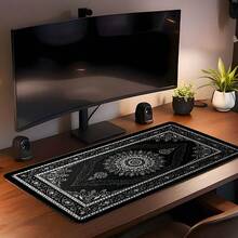 1 buah Alas Mouse Gaming Ekstra Besar Motif Mandala Hitam Putih, Alas Karet Anti Selip, Permukaan Kain Lembut Berjahit, Alas Meja Ukuran Besar, Cocok Untuk Kantor, Rumah, Bermain Game, Belajar, Hadiah Sempurna Untuk Teman, Remaja, Gamer - View 2