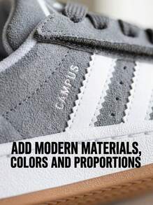 Adidas Campus Teen Sneakers Durable Classic Retro Travel Training Street Style White JQ6384 - Grey - View 3