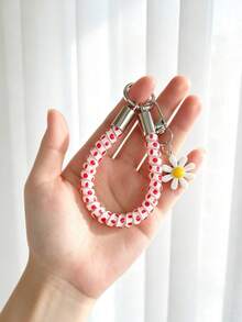 Cute Flower Spiral Phone Line Car Keychain Pendant, Key Chain Wrist Strap, Phone Charm, Anti-Lost Key Lanyard, Cute Flower Pendant, Key Accessories. - Telephone Line - View 4
