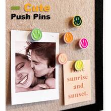 1 Set Of 6/12 (With Storage Box) Random Facial Decorative Pushpins, Cute Bulletin Board Pushpins, Pushpins For Cork Boards, Office Organization Or Home Decor, Back To School Essential - A - View 4