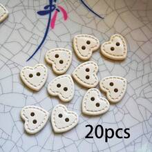 10/20pcs Heart-Shaped Two-Hole Buttons - Hand-Sewn Clothing Heart Buttons, DIY Handmade Sewing Supplies, Durable Plastic, Suitable For Sweaters, Pajamas, Knitwear, Hats, Embroidery, Needlework, Crochet And Handmade Crafts - One Size - View 14