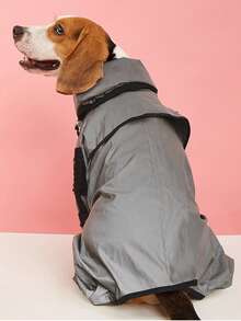 Pet Full Body 4-Leg Raincoat, Reflective Waterproof Clothing For Medium And Large Dogs, Night Visibility - Grey - View 2