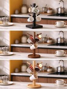 Mug Holder Tree, Freestanding Coffee Mug Rack With 6 Hooks, Countertop Cup Storage Organizer, Durable Mug Display Stand For Coffee Cups, Mugs, Tea Cups, Practical Kitchen Counter Accessory For Home Coffee Bar Decor - Multicolor - View 4