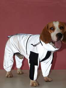 Pet Full Body 4-Leg Raincoat, Reflective Waterproof Clothing For Medium And Large Dogs, Night Visibility - Grey - View 5
