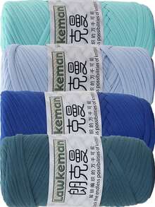Lawkeman 4PCS/800g Premium Color T-Shirt Yarn, Elastic Fabric Crochet T-Shirt Yarn, Thick Handmade Polyester Fabric Ribbon Suitable For Crochet Bags/Baskets/Carpets, Home Decor, DIY Crafts - Multiple Styles - View 13