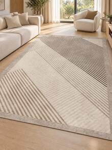 Pinkie Home - 1pc Digital Print Non-Slip Rug Apricot Beige Geometric Minimalist Living Room Rug, Suitable For Kitchen, Dining Room, Bedroom, Room Holiday Decor, Indoor/Outdoor, Office, Lobby, Anti-Slip Doormat, Bathroom Rug, Hallway, Home Decor - Maroon - View 3