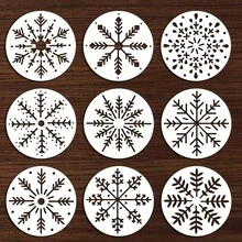 9pcs Snowflake Embroidery Stencils, 3x3 Inch Painting Templates, Suitable For Canvas Art, Fabric Crafts, Clothing, Coasters, Painting, Wood And Glass - A - View 5