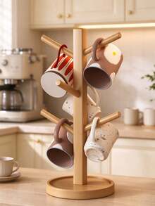 1PC Mug Holder Tree, Freestanding Coffee Mug Rack With 6 Hooks, Countertop Cup Storage Organizer, Durable Mug Display Stand For Coffee Cups, Mugs, Tea Cups, Practical Kitchen Counter Accessory For Home Coffee Bar Decor - Multicolor - View 6