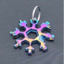 Christmas Snowflake Pendant, Portable 18-In-1 Universal Tool Card Hex/Octagon Screwdriver, Outdoor Multi-Use Hex Snowflake Wrench, Christmas Small Gift, Christmas Gift, Snowflake Bottle Opener - Multicolor - View 13