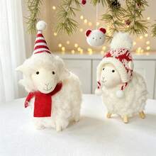 1pc Christmas Decoration Little Sheep Hanging Ornament, Christmas Tree Hanging Decoration, Room Scene, Kitchen Scene, Garden Scene, Christmas Prop Decoration, Random Style - Multicolor - View 1