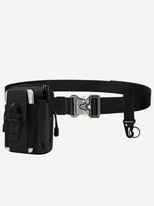 3pcs Men Outdoor Tactical Gear Set, Heavy‑Duty Nylon Belt + Multi‑Function Waist Pack + Key Hook For Camping Travel - Multicolor - View 3