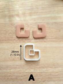 Geometric C Shape Hollow Clay Cutter, Abstract Open Hoop Silhouette Mold For Polymer Clay DIY Handmade Jewelry Craft Tool - White - View 10