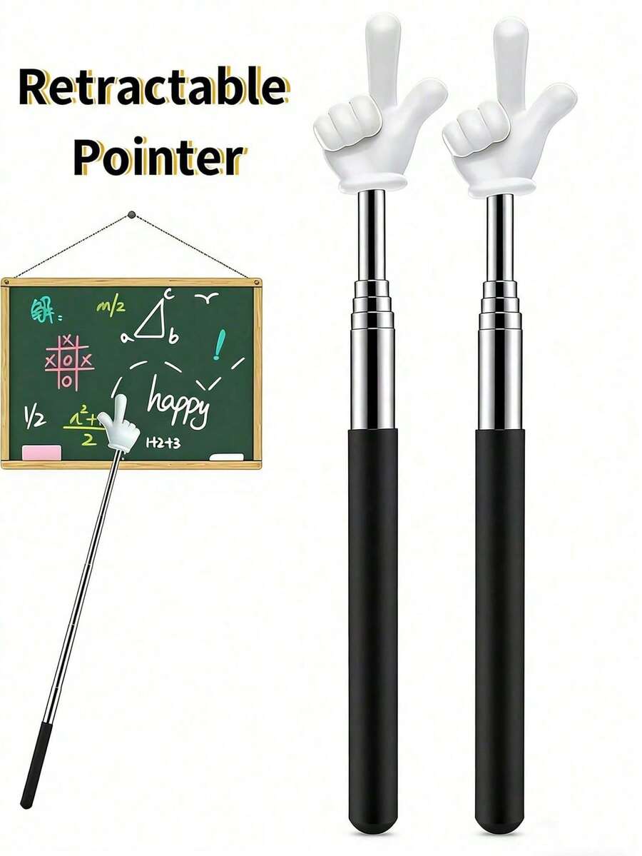Retractable Finger Reading Pointer, Extendable Colorful Dual-Tip Teaching Pointer, Multi-Color Teacher Instruction Pointer, Reading Teaching Assistant Pointer - Multicolor - View 1