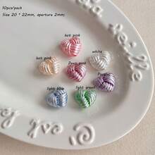 Acrylic Solid Color Ab Color Plated Woven Love Diy Bag Hanging Key Chain Mobile Phone Chain Beads Straight Hole Fried Dough Twists Heart - Multicolor - View 35
