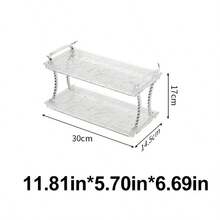 1pc 3-Tier Clear Water Ripple Storage Rack, Light Luxury Acrylic Desktop Organizer With Twist Metal Support, Multi-Layer Shelf For Bathroom Kitchen Bedroom Countertop Storage - View 7