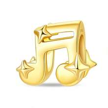 1pc Beaded Bracelet Necklace DIY Pendant Chain Jewelry Making, Featuring Castle, Musical Note, Maple Leaf, Infinity Symbol Shapes, Inlaid With Shiny Zirconia, Exquisite 3D Carving, Versatile Handmade Accessory, Suitable For DIY Jewelry And Gifting - Gold - View 17