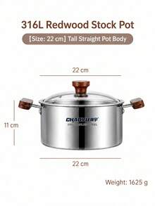 Nồi hấp inox 316L 2 lớp hấp và nấu kèm nắp kính, dùng được cho bếp ga và bếp từ, nồi chiên xào hầm nấu canh rau cho nhà bếp gia đình - Xem 12