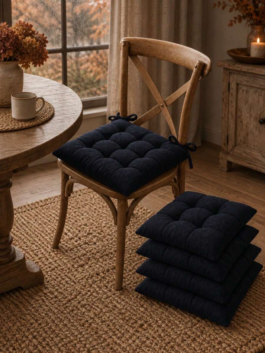 4-6 Pcs Premium Square Seat Cushion – Versatile Floor & Chair Pad For Dining, Office, And Lounge Seating Comfort